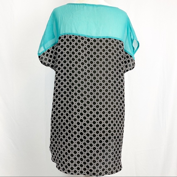 Maurices Women's Knit Tunic Top Teal Semi Sheer - Picture 4 of 5